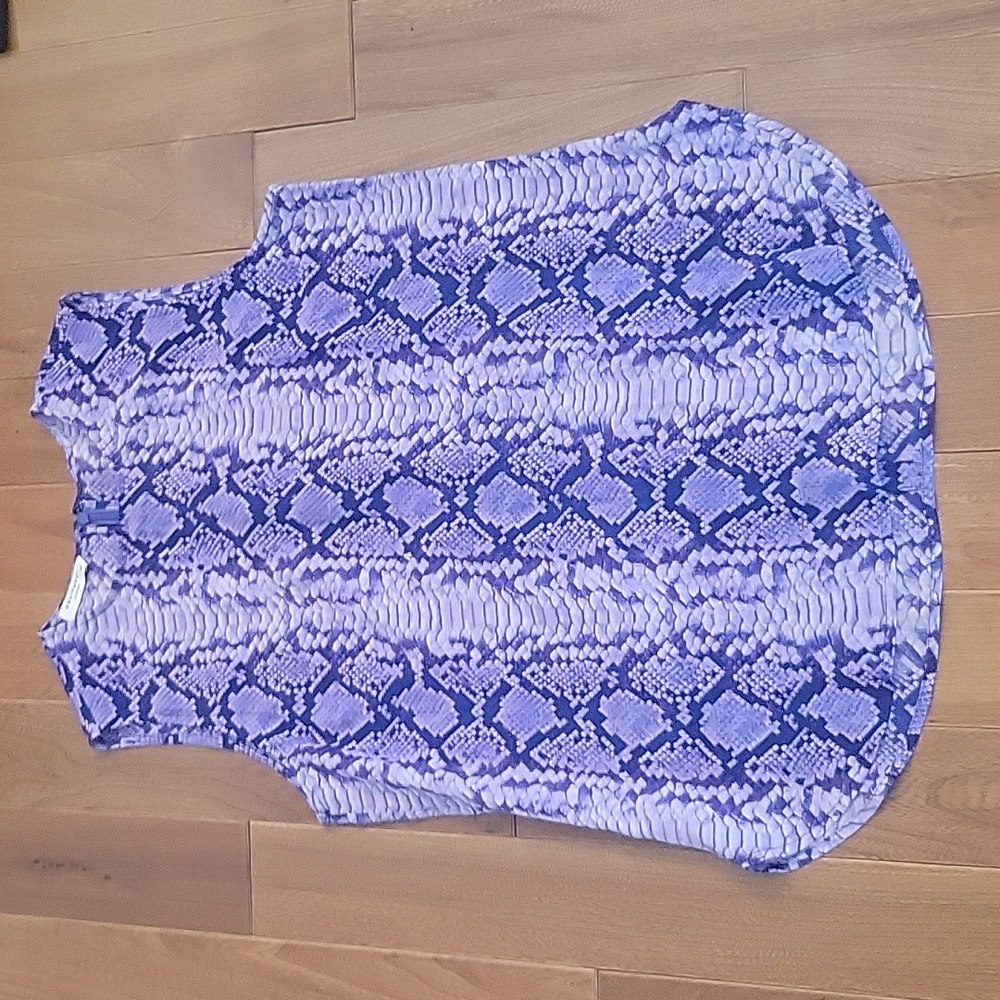 Equipment 100% Silk Purple Snake Print Tank Top Shell‎ Small